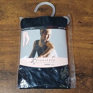 Danskin Black Footless Dance Tights, Freestyle, Youth Size 7 to 10, New